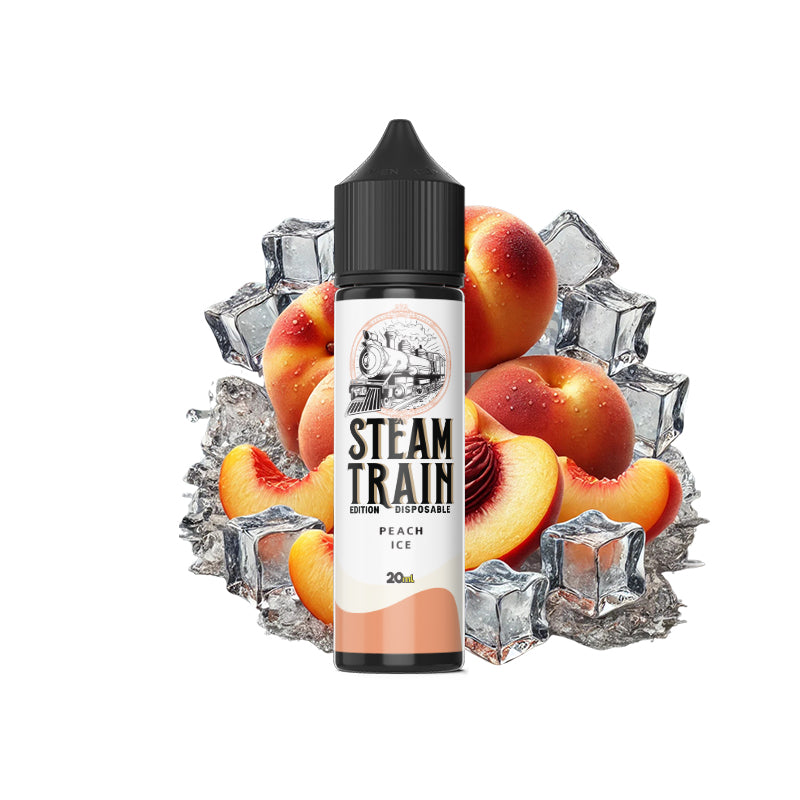 Steam Train – Ατμοποιητής Peach Ice Shot μιας χρήσης (10 ml &amp; 20 ml)