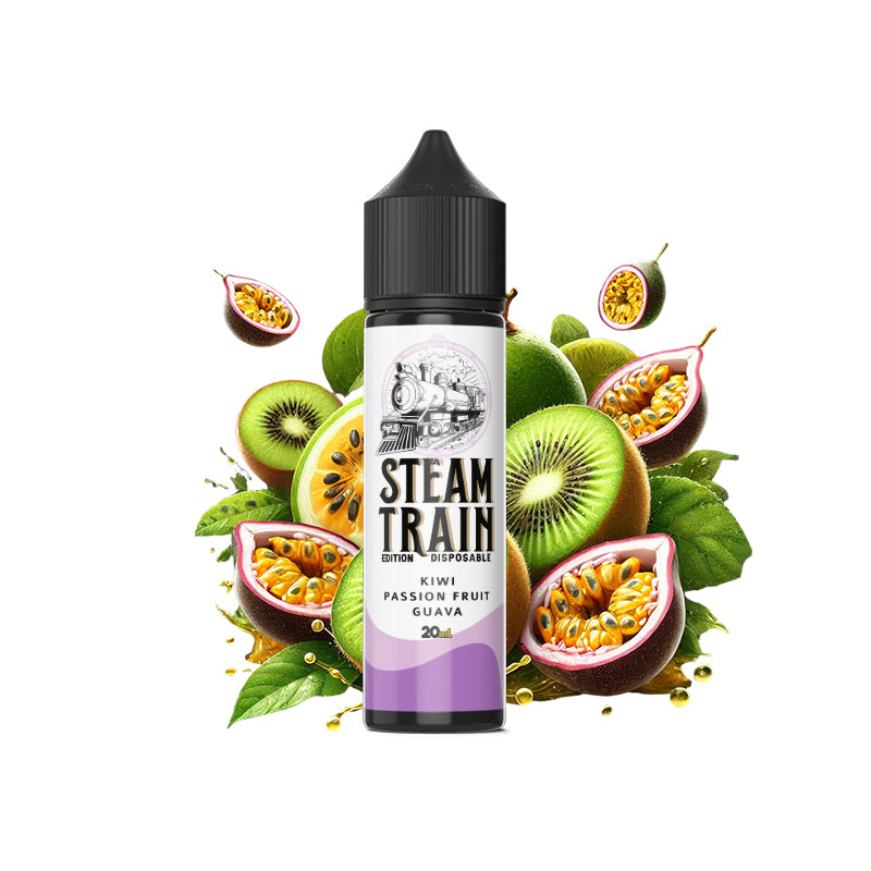 Steam Train – Disposable Edition Kiwi Passion Fruit Guava Vape Shot (10 ml & 20 ml)