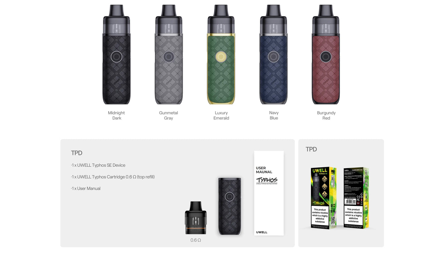 Κιτ Pod Uwell Typhos SE – Σύστημα ατμίσματος All‑in‑One