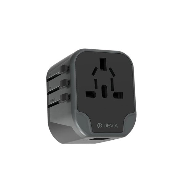 Devia Multi-Function Universal Travel Adapter with Dual USB-A Ports